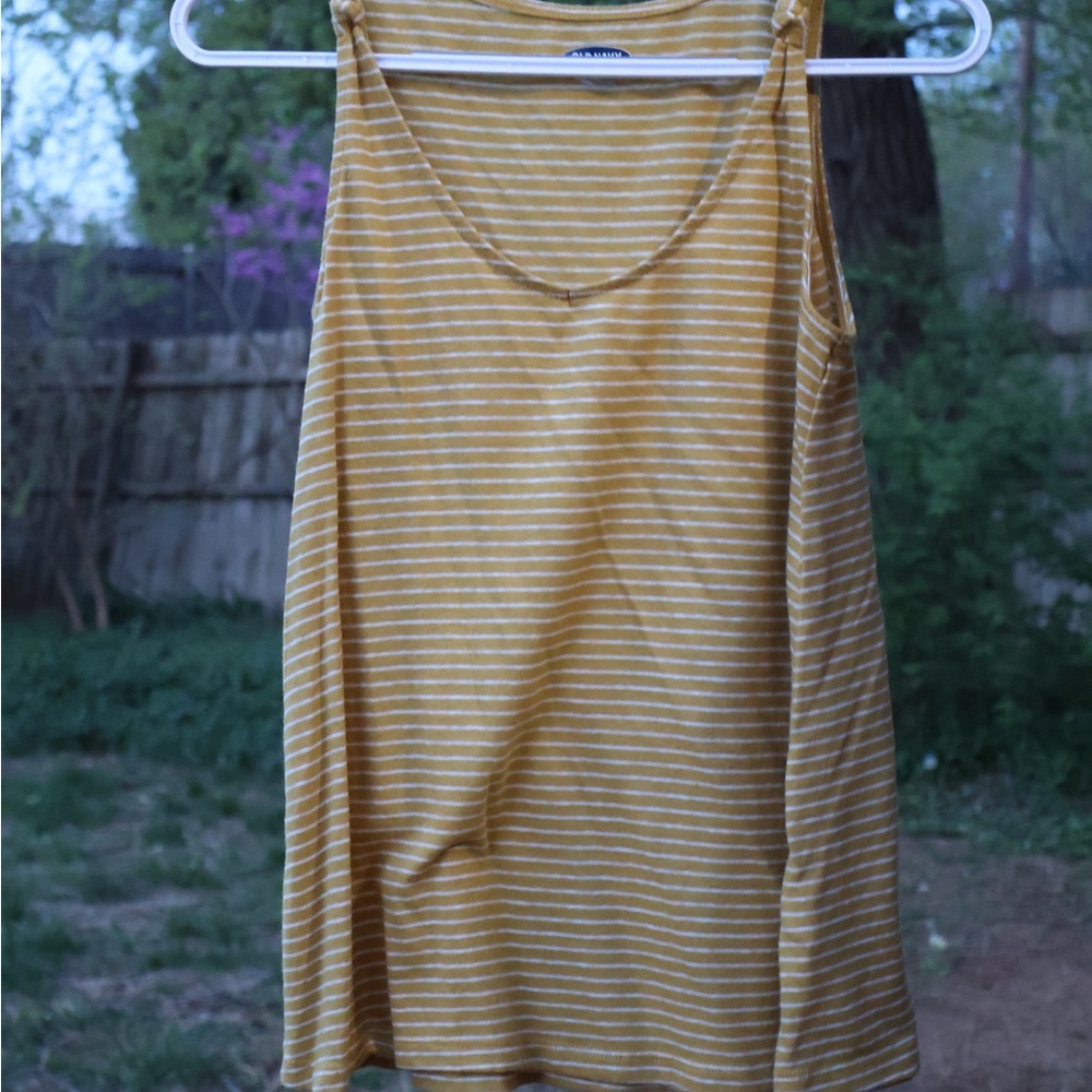 Striped Mustard Yellow Tank Top